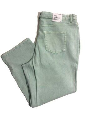 🛍️ 2/$20 ENTIRE SHOP - PASTELCORE High Rise Straight Leg Jeans Mint 18W Plus